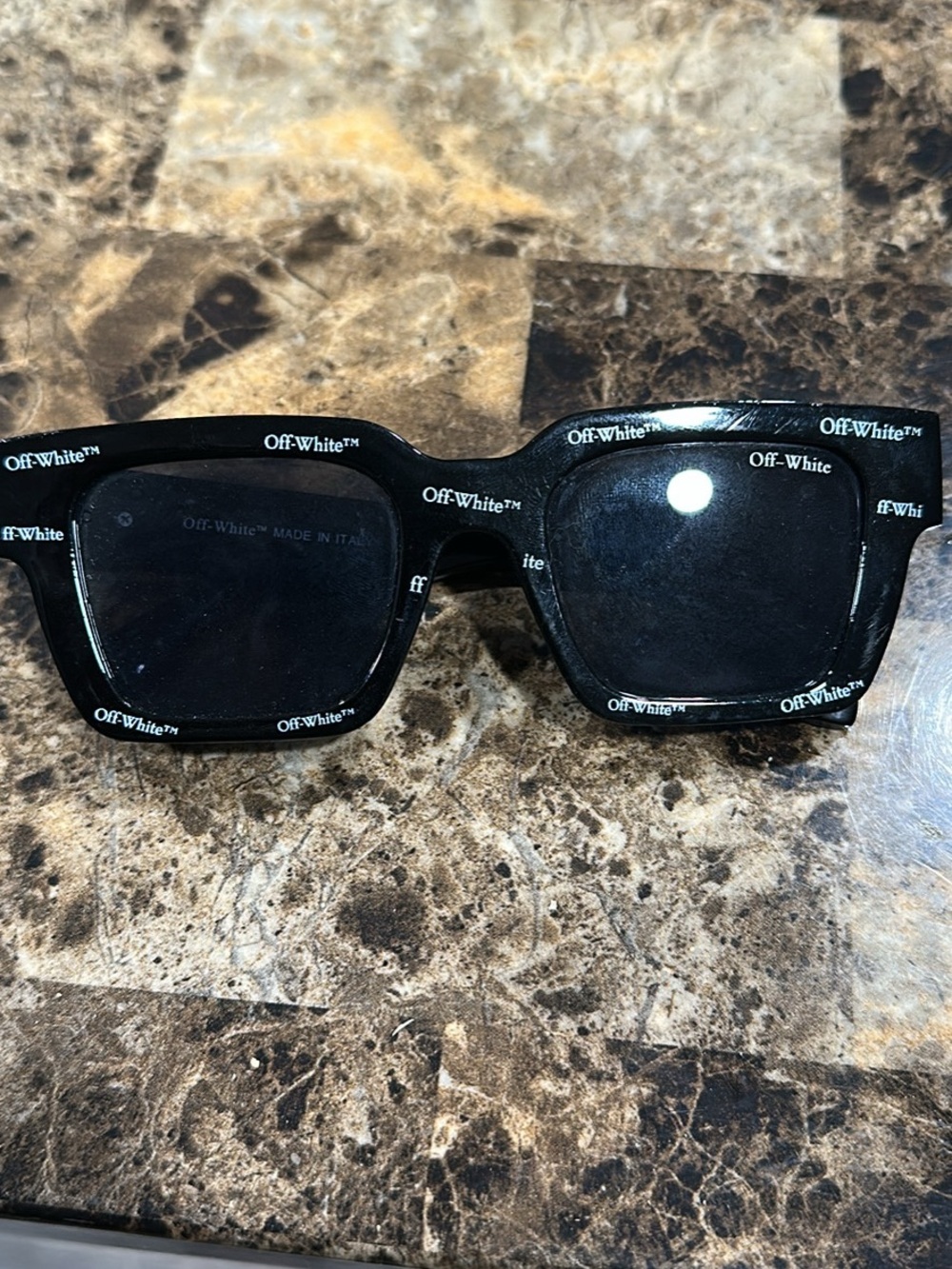 Off-White Black Logo Square Frame Sunglasses